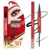 Mascara et Eyeliner Liquide,Waterproof en fibre de soie 4D Mascara Volumineux Naturel épais, Eyeliner Mascara 2 en 1 De Maqui