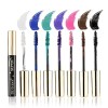 Mascara Coloré, MKNZOME 14 Couleurs Mascara Waterproof Mascara Couleur Bleu Violet Rose Longue Tenue Mascara Fibre de Soie 4d