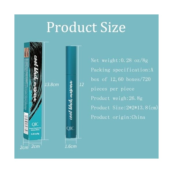 Mascara, Mascara Volumateur et Allongeant, Lash Extension Mascara, Natural and False Lash Look in One, Long Lasting for Defin