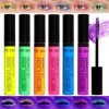 6 Pcs Coloré Fluorescent Mascaras Maquillage, Volumateur Et Allongement Mascara pour Cils, Imperméable à l’eau, Durable, Char