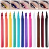 12 Couleurs Eyeliner Colorés, Imperméable Longue Durée Séchage Rapide Lisse Sans Taches Stylo Eyeliner Coloré Ensemble Crayon