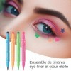 Stamp Eye Liner Pen – Eyeliner vibrant, maquillage pour les yeux anti-taches | Tampon liquide longue durée 4 couleurs, outil 