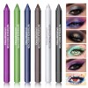 Likesing 6 Pièces 3in1 Eye Liner Lip Liner Crayon Fard a Paupiere Crayon a Levre Metallic Crayon Yeux Noir Marron Blanc Bleu 