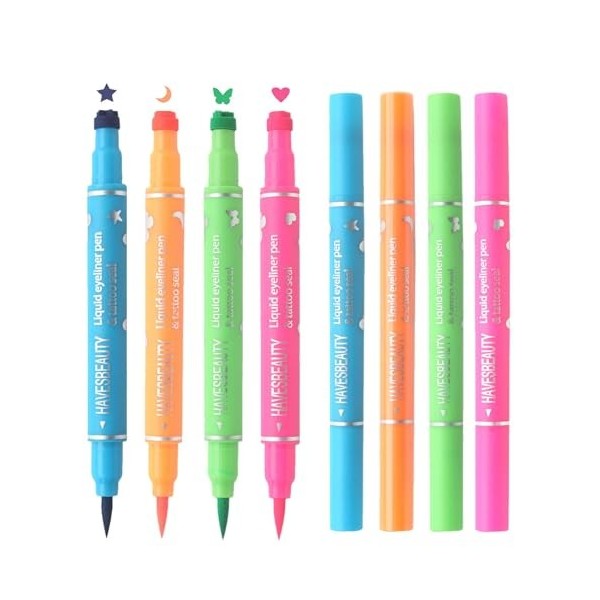 Manolyee Tampon Eye-Liner,Stylos Eye-Liner Liquides | Crayon de maquillage pour les yeux, tampon anti-taches, 4 pièces,Tampon