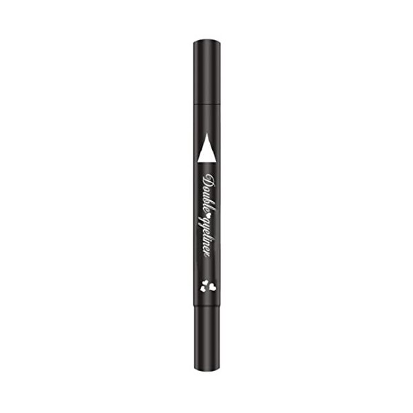 Eyeliner Stamp 2 en 1 à double tête imperméable liquide Eyeliner stylo outil de maquillage noir coeur noir