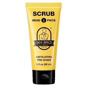 Bee Bald SCRUB Exfoliating Pre-Shave nettoie en profondeur et élimine la saleté obstruant les pores, le sébum et la peau sèch