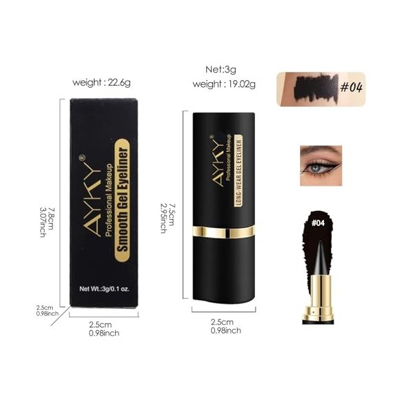 SSKHE Eyeliner Noir Waterproof Crayon Eyeliner Longue Durée Stylo Eyeliner Séchage Rapide Résistant à lEau et à lÉpreuve de