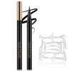 Apooliy Eyeliner liquide avec pochoirs deye-liner, stylo eye-liner waterproof à pointe fine, séchage rapide, stick de maquil