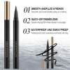 Apooliy Eyeliner liquide avec pochoirs deye-liner, stylo eye-liner waterproof à pointe fine, séchage rapide, stick de maquil