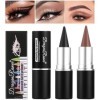 YIBABY Lot de 2 eyeliners crème à séchage rapide, waterproof, crayon eyeliner noir, maquillage des yeux longue durée noir et