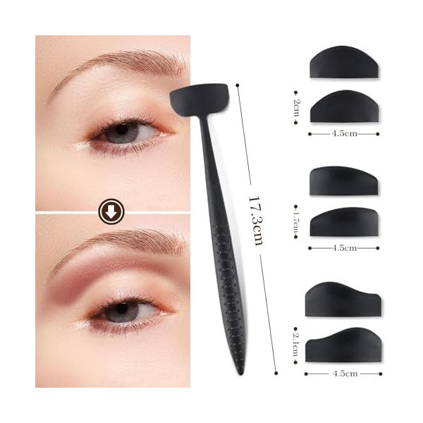 Moguri Tampon de maquillage multifonction en silicone pour les yeux - Grand tampon noir pour sourcils et fard à paupières - O