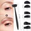 Moguri Tampon de maquillage multifonction en silicone pour les yeux - Grand tampon noir pour sourcils et fard à paupières - O