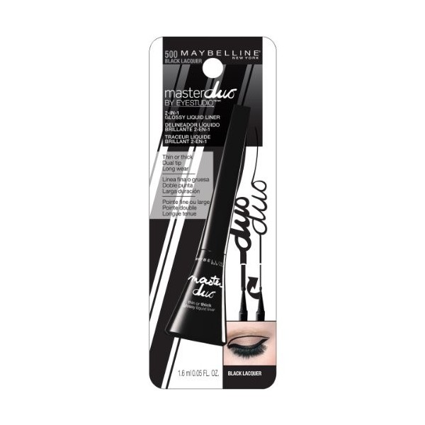 Maybelline New York Eye Studio Master Duo Glossy Liquid Liner, Black Lacquer, 0.05 Fluid Ounce by Maybeline New York