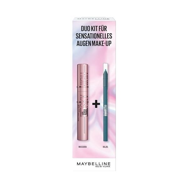 Maybelline New York Lash Sensational Sky High 7,2 ml avec stylo gel Tattoo Liner N° 814 Blue Disco