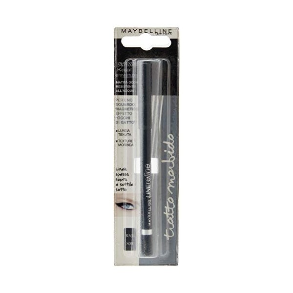 MAYBELLINE Tattoo PERFILADOR DE OJOS Waterproof 33 Black Blister 1UN, Eye PROFILER Mixte, Negro, La Norme