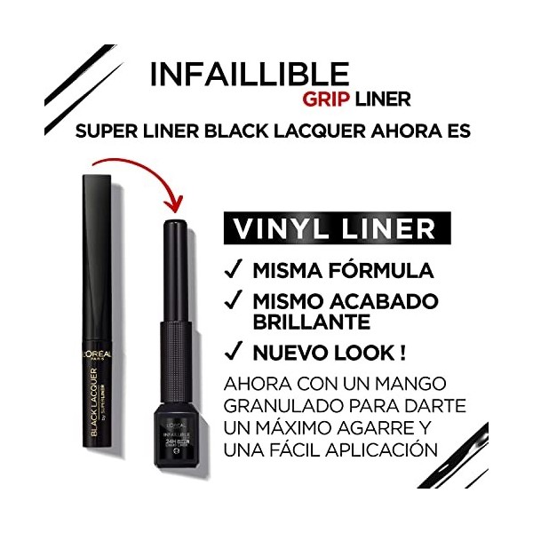 LOréal Paris Infallible Grip 24H Vinyl Liquid Liner Black Eyeliner liquide avec applicateur souple et flexible Noir