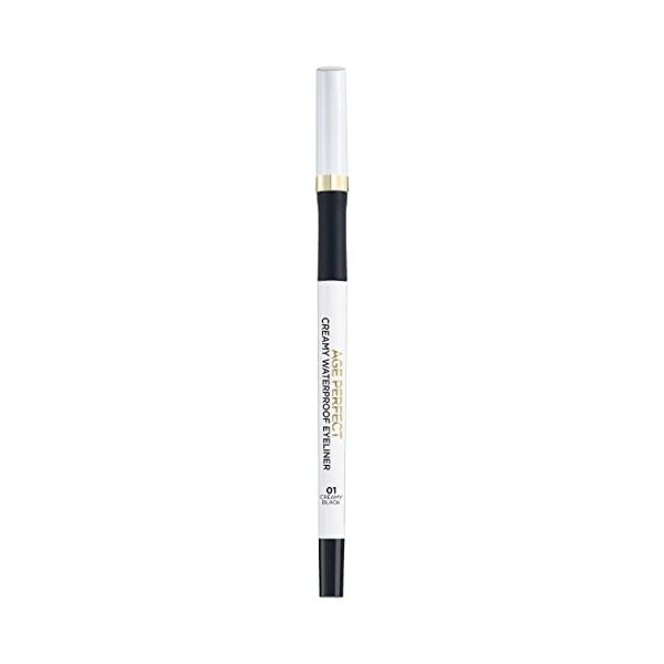 LOréal Paris Khôl résistant à leau et aux taches pour les yeux sensibles, texture crémeuse et douce, Age Perfect Eyeliner N