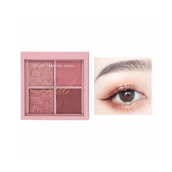 Cherry Story Eye Shadow Quad Advanced Sense Novice Débutant Earth Color Daily Light Makeup Eye Shadow Plate Cadeau Nature A,