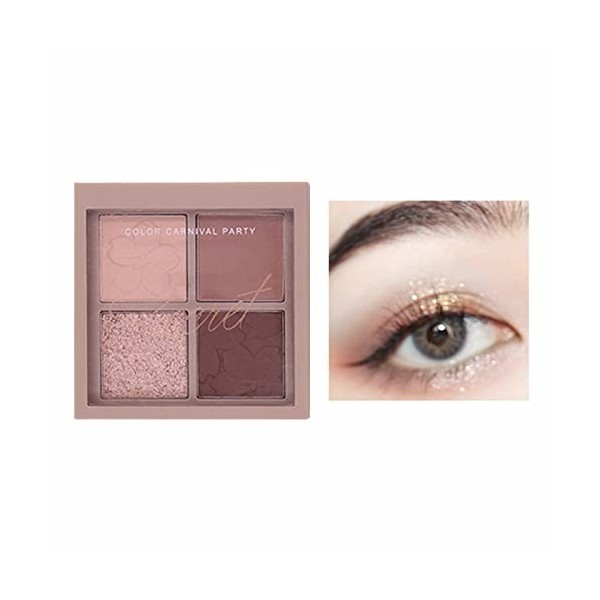 Cherry Story Eye Shadow Quad Advanced Sense Novice Débutant Earth Color Daily Light Makeup Eye Shadow Plate Cadeau Nature A,