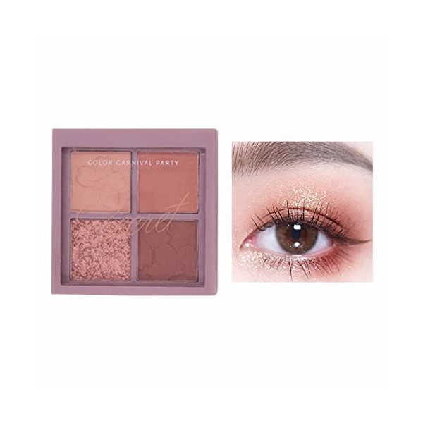 Cherry Story Eye Shadow Quad Advanced Sense Novice Débutant Earth Color Daily Light Makeup Eye Shadow Plate Cadeau Nature A,