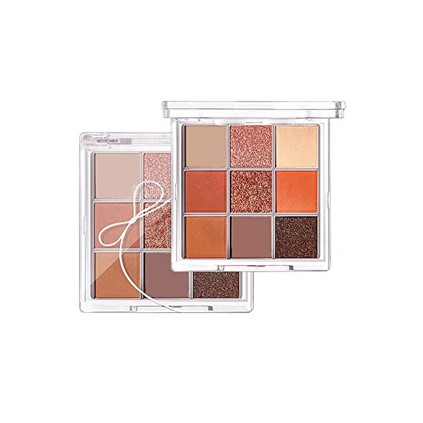 Palettes de fards à paupières 9 nuances de brun mat Nuances neutres Couleur et sensation de douceur Idéal pour les voyages Im