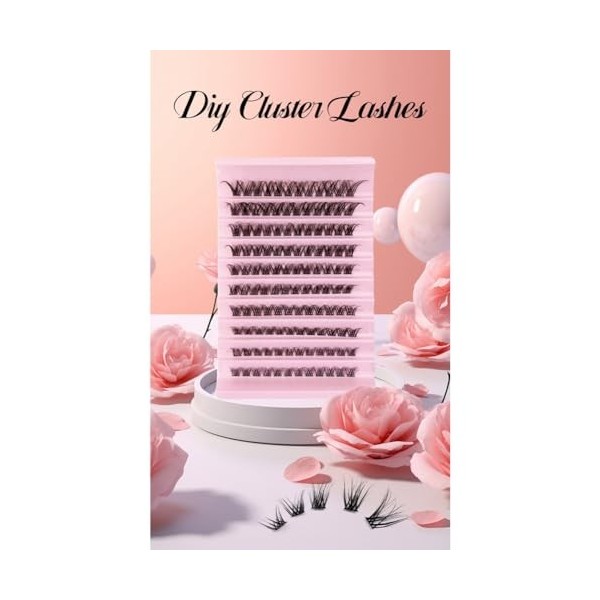 YSBRYD D01 DIY Cluster Lashes Volume Naturel Segmenté Cils Bundles Extension de Cils Cils Individuels Cils Bundle