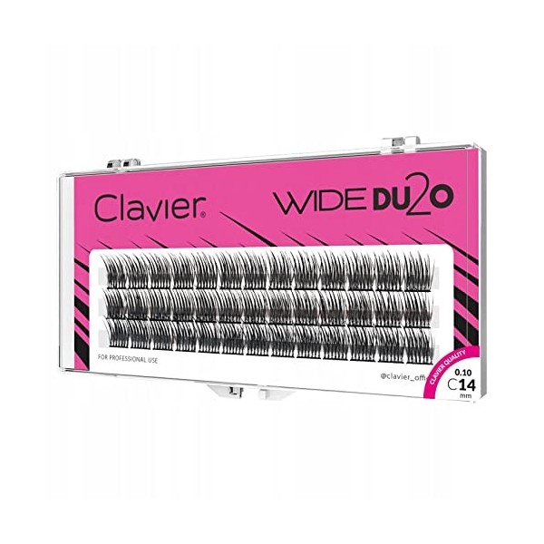 Clavier Cils artificiels en faux buffle WIDE Du2o | Cils en un seul buffle | Différentes longueurs de 8 à 14 mm | Ultra volum