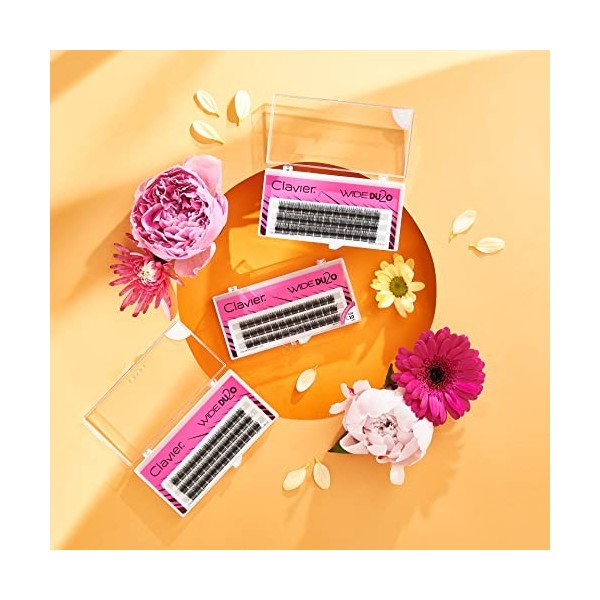 Clavier Cils artificiels en faux buffle WIDE Du2o | Cils en un seul buffle | Différentes longueurs de 8 à 14 mm | Ultra volum