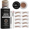 Kit de pochoirs pour sourcils - Étanche - Kit de trio de sourcils - Maquillage parfait avec applicateur éponge - 10 pochoirs 