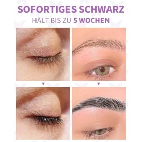 Libeauty Teinture Cils Noir, 2 in 1 Teinture Cils et Brow Color, Teinture Sourcil, Kit Teinture Cils avec des Outils pour Les