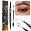 Élégant stylo précis à 4 pointes pour un maquillage complet des sourcils, facile à enlever et à appliquer