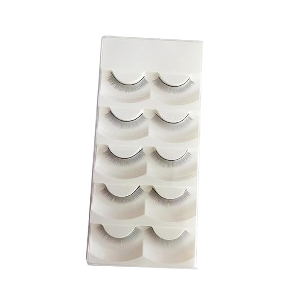 predolo 5 paires de cils dentraînement, bande de cils dentraînement, pour débutants en maquillage en Salon de beauté, blanc