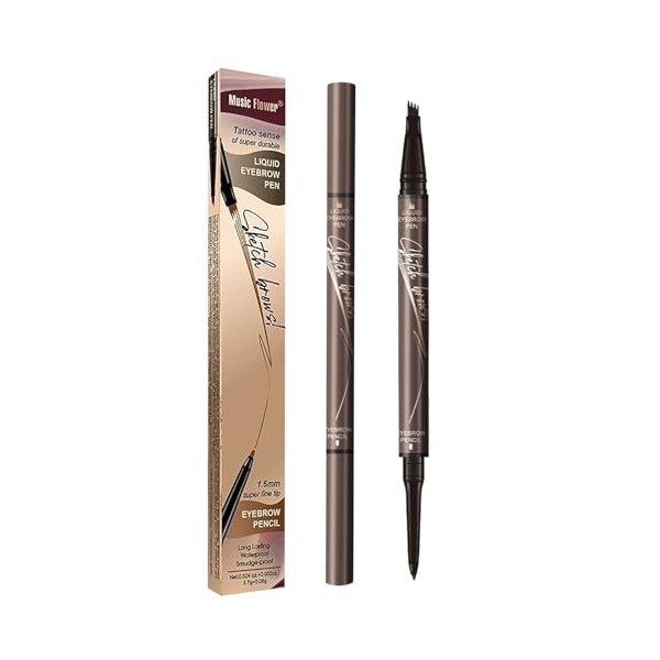 Pointe de 0,7 ml - Crayon à sourcils et stylo liquide : quadruple précision pour sourcils longue durée YbD135 cafee, 1 x 15,