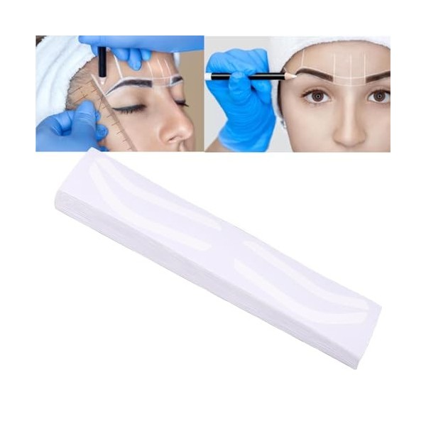 100 Feuilles de Pochoirs Adhésifs pour Sourcils, Autocollant Jetable de Mise en Forme des Sourcils, Autocollants pour Modèles