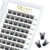 QUEWEL Cils Individuels Cils Individuels Cluster Lashes 72pcs. C Curl 10 mm Segments de cils Fond de teint large Cils individ