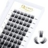 QUEWEL Cils individuels Cils individuels Cluster Lashes D Curl MIX8-16 Segments de cils Fond de teint large Cils individuels 