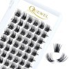 QUEWEL Cils individuels Cils individuels en grappe C Curl 14 mm Segments de cils Fond de teint large Cils individuels pour le