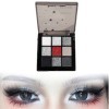 Nmbol Eyeshadow 9 Couleurs Palette Fard À Paupière Maquillage Yeux,Palette de Maquillage Gothique,Ombres Noires,Blanches et R