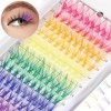 120 Pièces Faux Cils Extensions de Cils Auto-Adhésives Grappes de Cils Colorées Exquises Cils Arc-en-Ciel DIY 14/16 mm Cils d