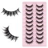 ZEPIQOR Faux Cils Naturel Bande Transparente Minces 10 Paires 3D Faux Cils Oeil de chat Reutilisable Fake Lashes Moelleux fai