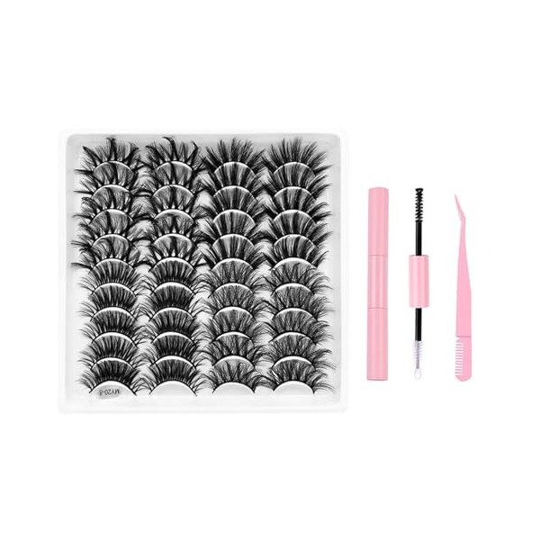 FAIRYGATE faux cils naturels 3D faux cils à la main court doux réutilisable cils pour les yeux bande transparente cils aspect