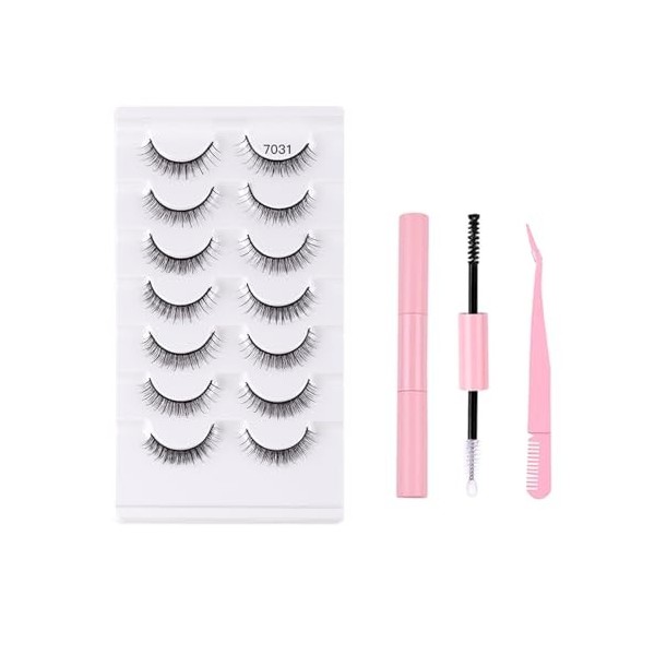 FAIRYGATE Faux cils 3D Oeil de Chat Volume moelleux Curly Cat-Eye Cils artificiels Look Naturel, Réutilisables Faux cils de m