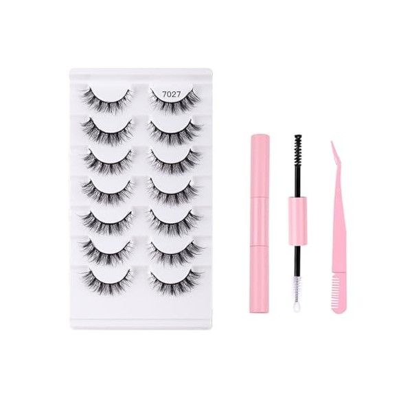 FAIRYGATE Faux cils 3D Oeil de Chat Volume moelleux Curly Cat-Eye Cils artificiels Look Naturel, Réutilisables Faux cils de m