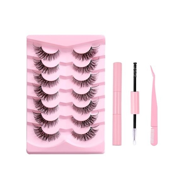 FAIRYGATE Faux Cils Fox Eye Lashes Naturel Faux Cils en œIl de Chat Fluffy Cat Eye Lashes Doux Angel Winged Fake Eyelashes B5