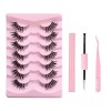 FAIRYGATE Faux Cils Fox Eye Lashes Naturel Faux Cils en œIl de Chat Fluffy Cat Eye Lashes Doux Angel Winged Fake Eyelashes B5