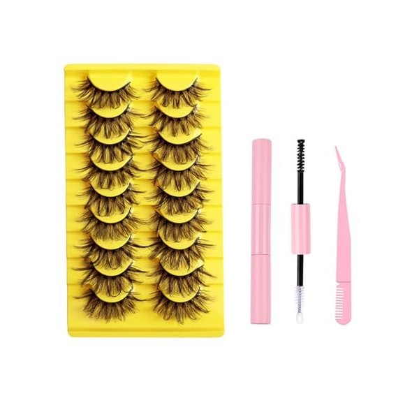 FAIRYGATE Faux Cils Fox Eye Lashes Naturel Faux Cils en œIl de Chat Fluffy Cat Eye Lashes Doux Angel Winged Fake Eyelashes B5