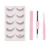 FAIRYGATE 3D Faux Cils Naturel Réutilisable Court Doux Cat Eyes Fake Lashes Maquillage Yeux de Chat False Eyelashes Kit Fait 