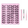 FAIRYGATE 3D Faux Cils Naturel Réutilisable Court Doux Cat Eyes Fake Lashes Maquillage Yeux de Chat False Eyelashes Kit Fait 