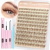 Kit de 132 faux cils naturels marron - Kit individuel de 132 pièces - À coller soi-même - 10-16 mm - Courbure C JIMIRE