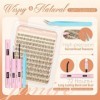 Kit de 132 faux cils naturels marron - Kit individuel de 132 pièces - À coller soi-même - 10-16 mm - Courbure C JIMIRE